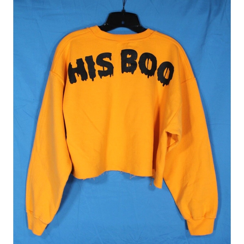 FUNNY HALLOWEEN "HIS BOO" RIP Every One Before Me CROPPED SWEATSHIRT Oversize L